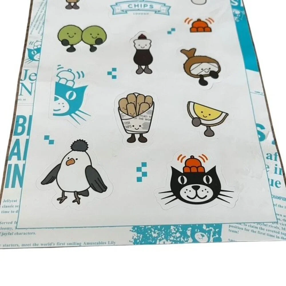 Jellycat Fish & Chips London Exclusive Sticker Sheet